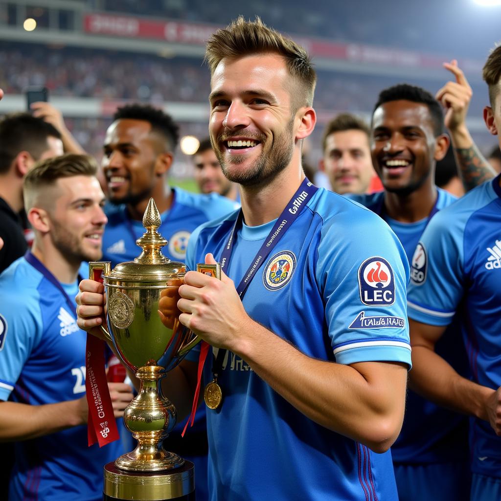 fraser-kerr-chennai-city|Fraser Kerr ăn mừng chức vô địch I-League cùng Chennai City