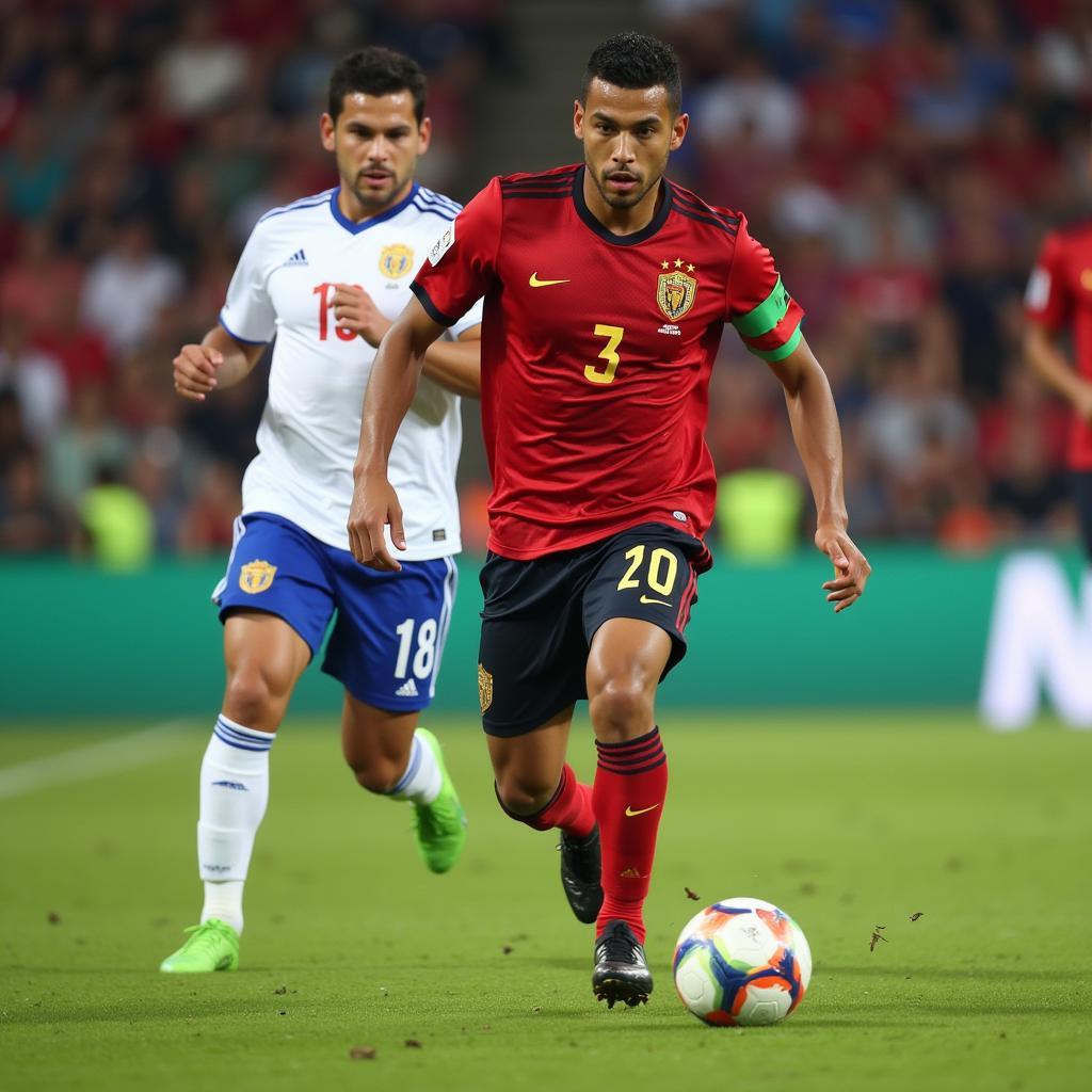 Adalberto Carrasquilla dribbling the ball