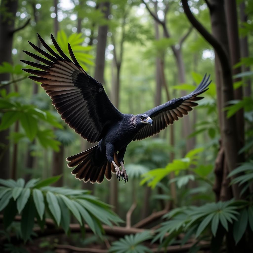 Aguia de Maraba soaring through the air