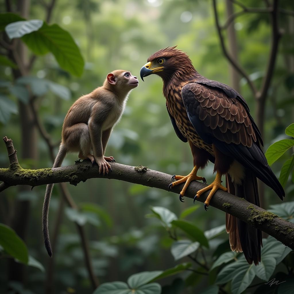 Aguia de Maraba hunting prey