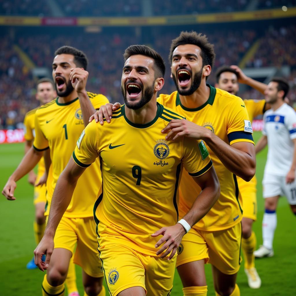 Al Nassr players celebrating a victory