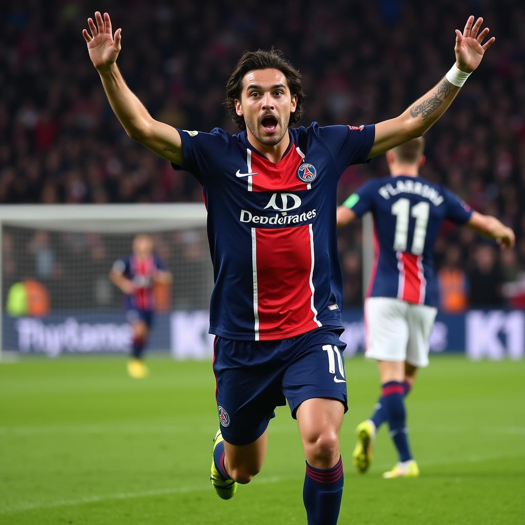 Alessandro Florenzi Celebrating a Goal for PSG