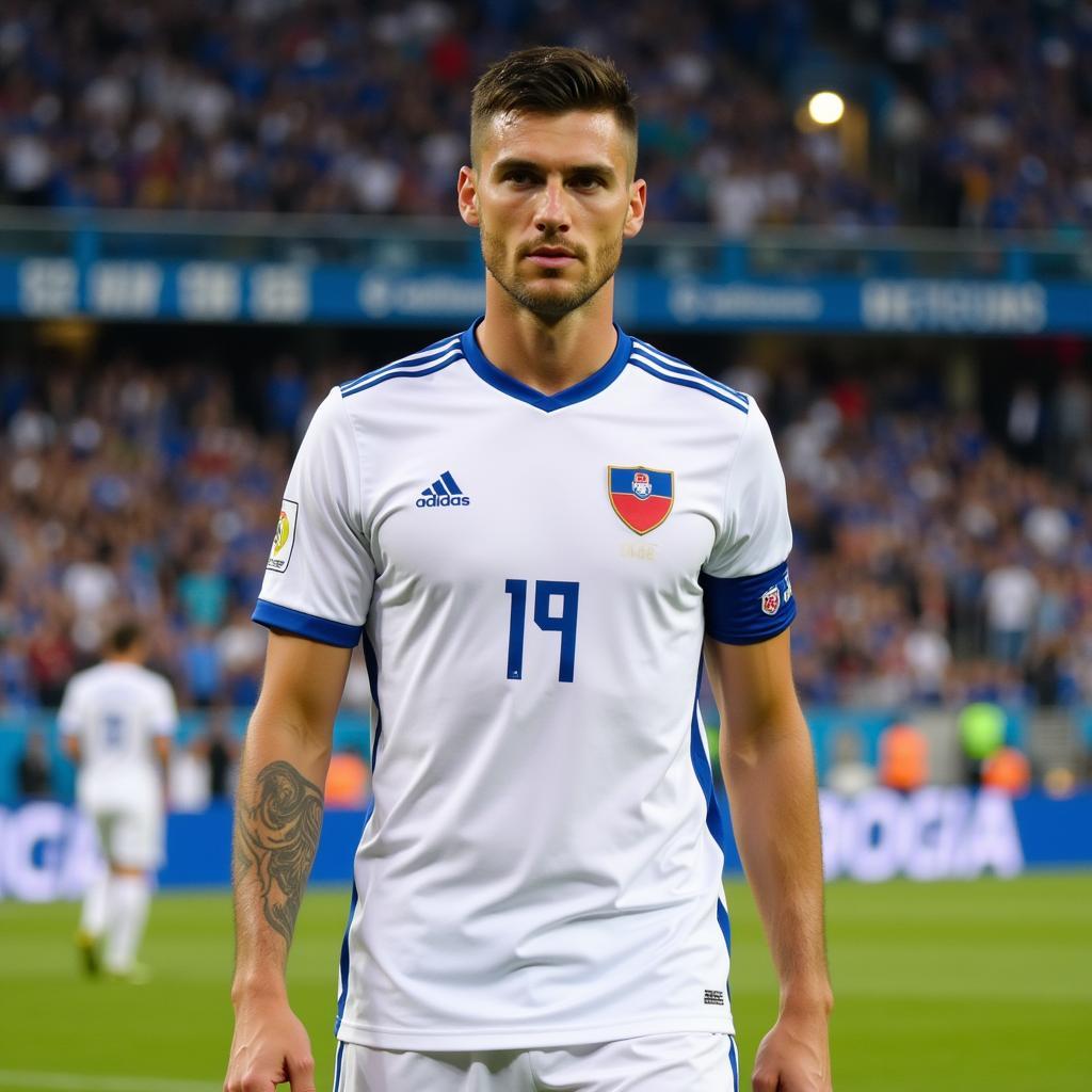 Aljaz Ivacic tự hào khoác lên mình màu áo đội tuyển quốc gia Slovenia