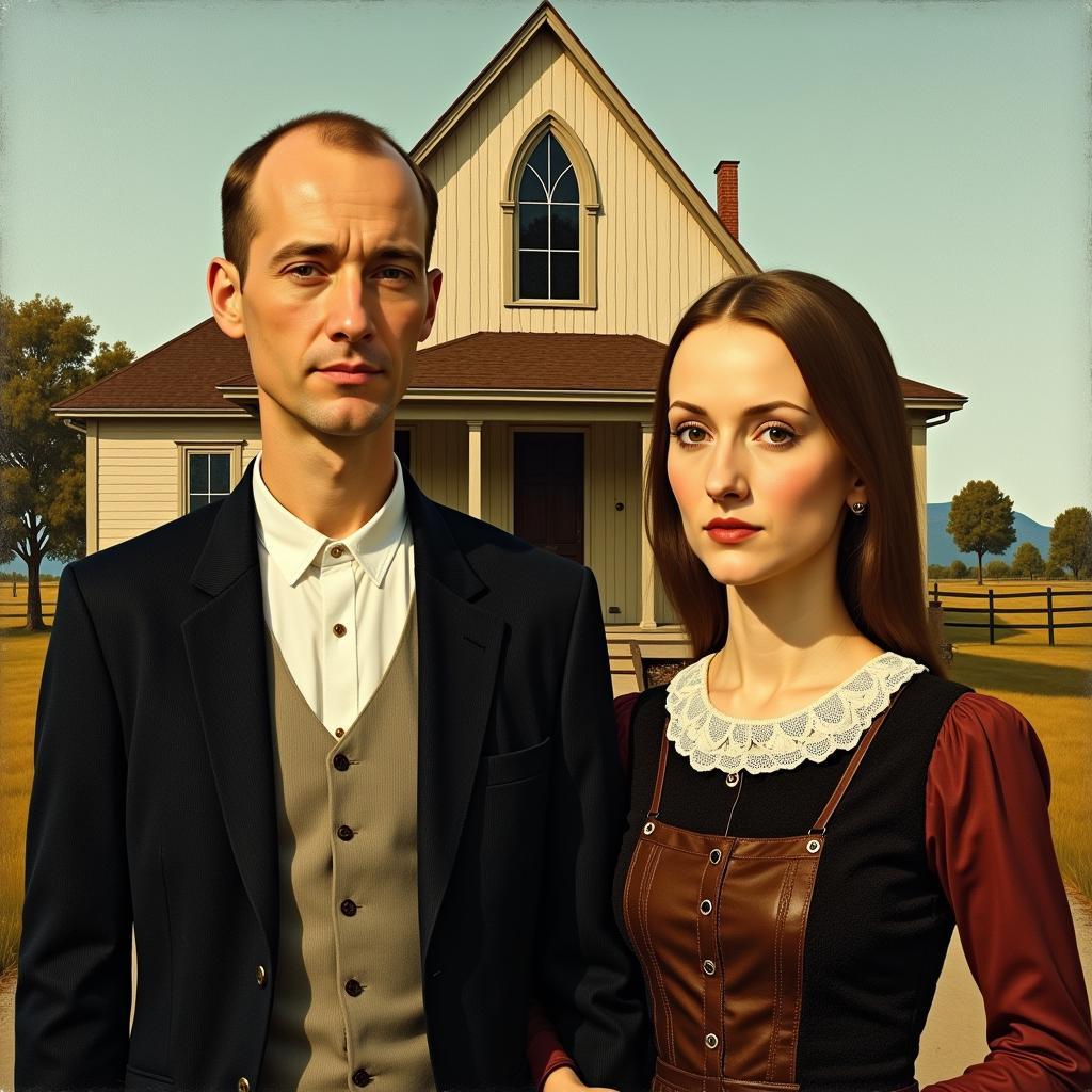 Bức tranh American Gothic của Grant Wood, một trong những tác phẩm nghệ thuật nổi tiếng nhất của Mỹ