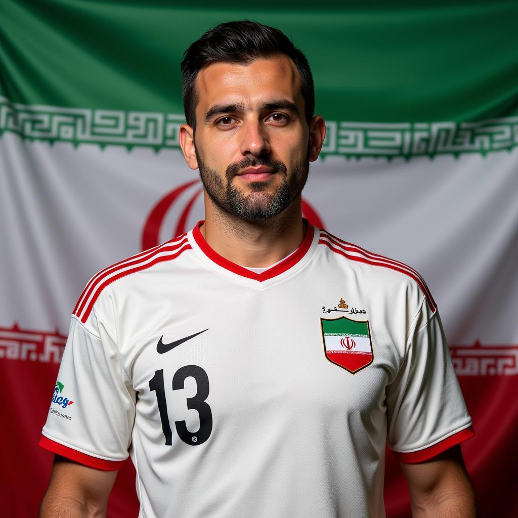 Andranik Teymourian in the Iranian national team jersey