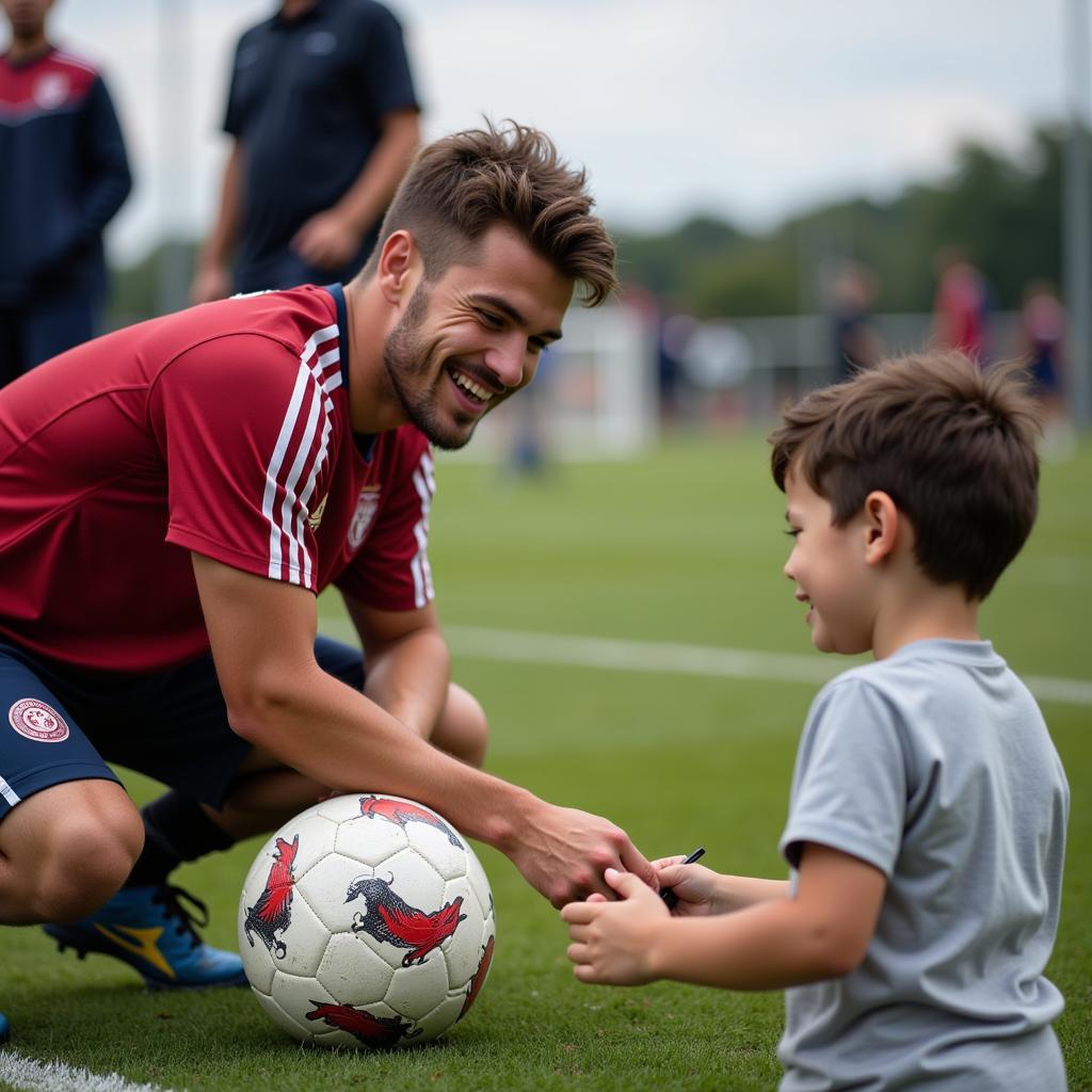 Andre Alexis Jr. takes the time to sign autographs for young fans