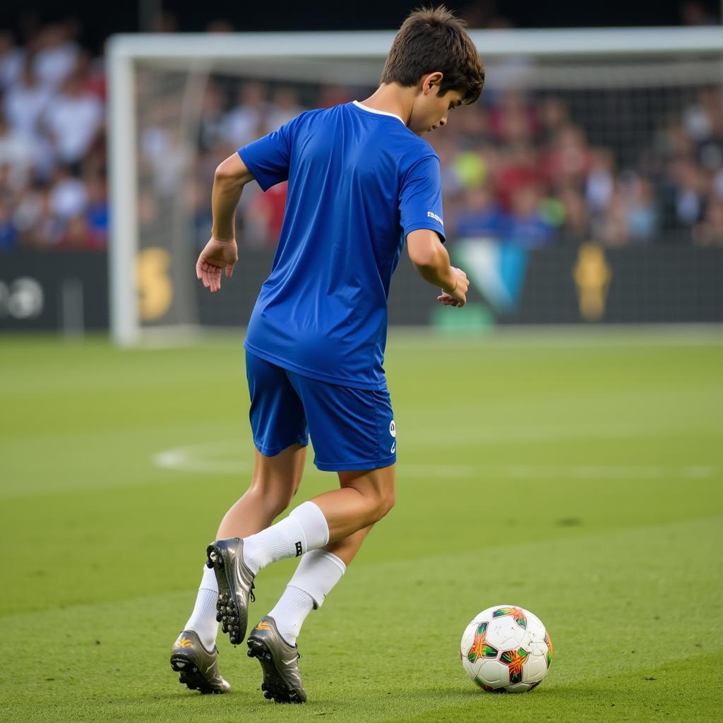 Archimedes Ordoñez showcasing his free-kick skills