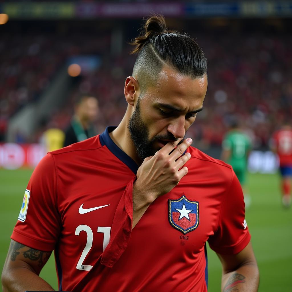 Arturo Vidal ăn mừng cuồng nhiệt trong màu áo đội tuyển quốc gia Chile