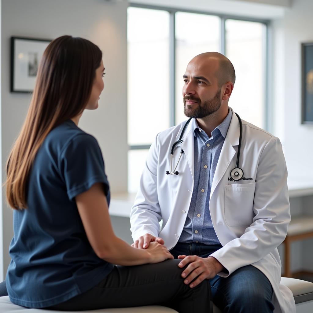 Dr. George Younan MD examining a patient