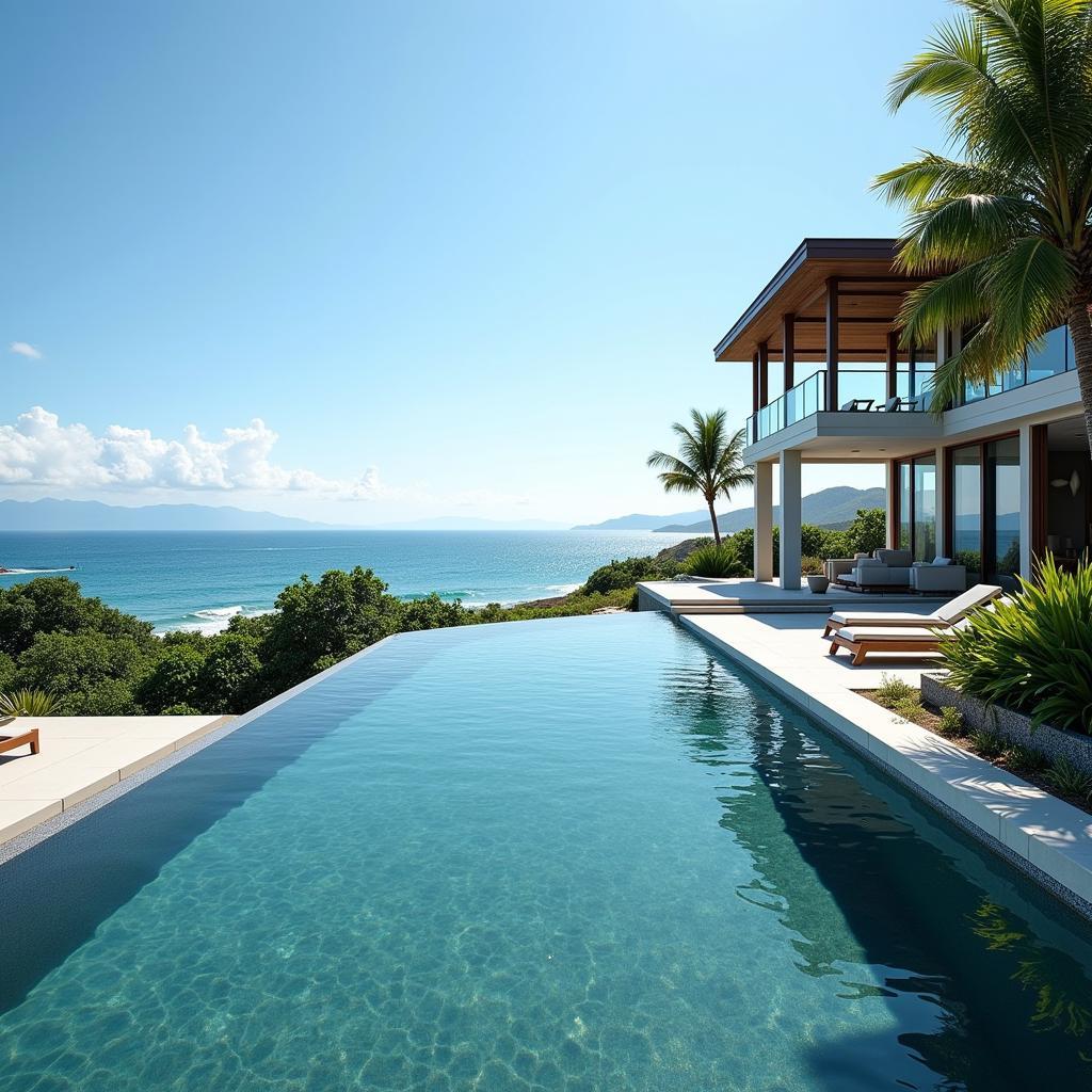 Luxury beachfront villa with infinity pool