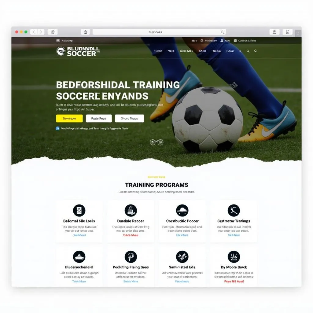 Website của Blundell Soccer