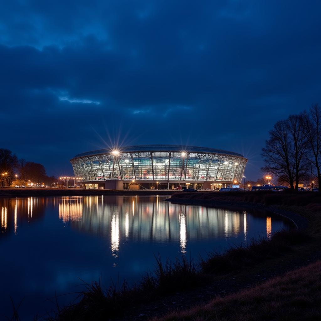 Boras Arena panoramic view at night