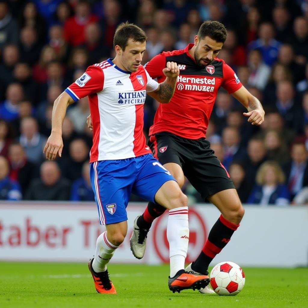 Brentford and Brighton players contest the ball in a recent Premier League match