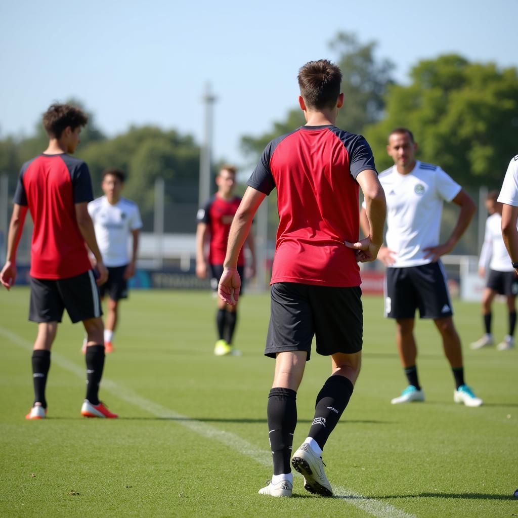 Young Caldense players training