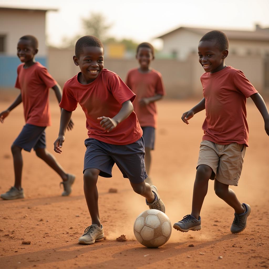 Young Djibouti football players