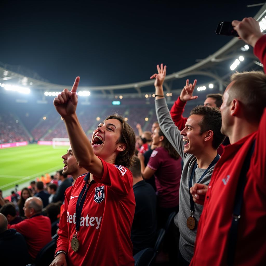 Các CĐV PSV ăn mừng chiến thắng tại Stadion Philips