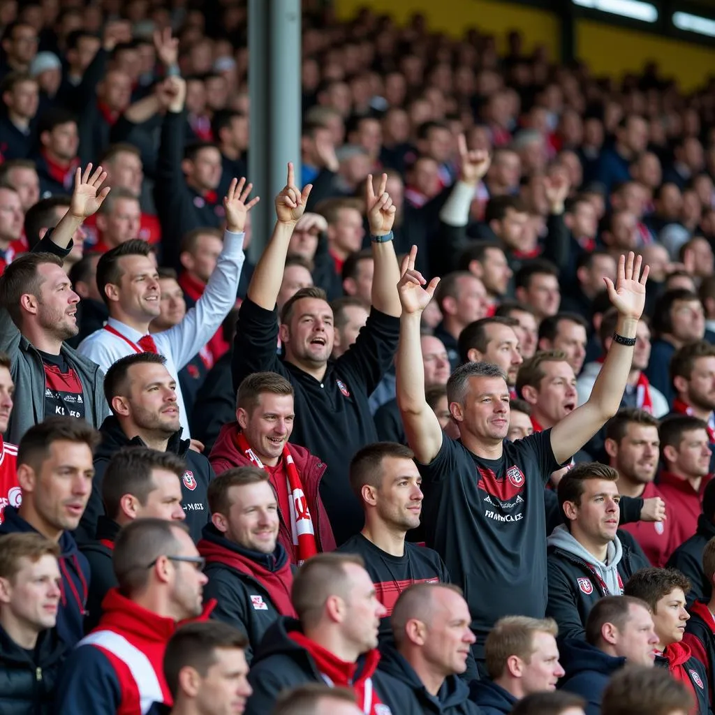 Các CĐV Richmond FC cổ vũ nhiệt tình trên khán đài