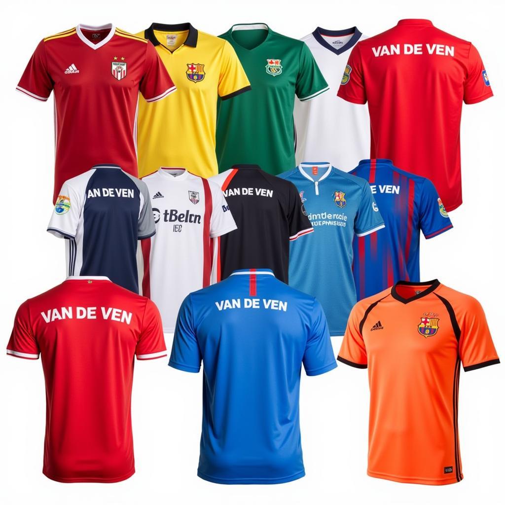 Different designs of Micky Van De Ven jerseys