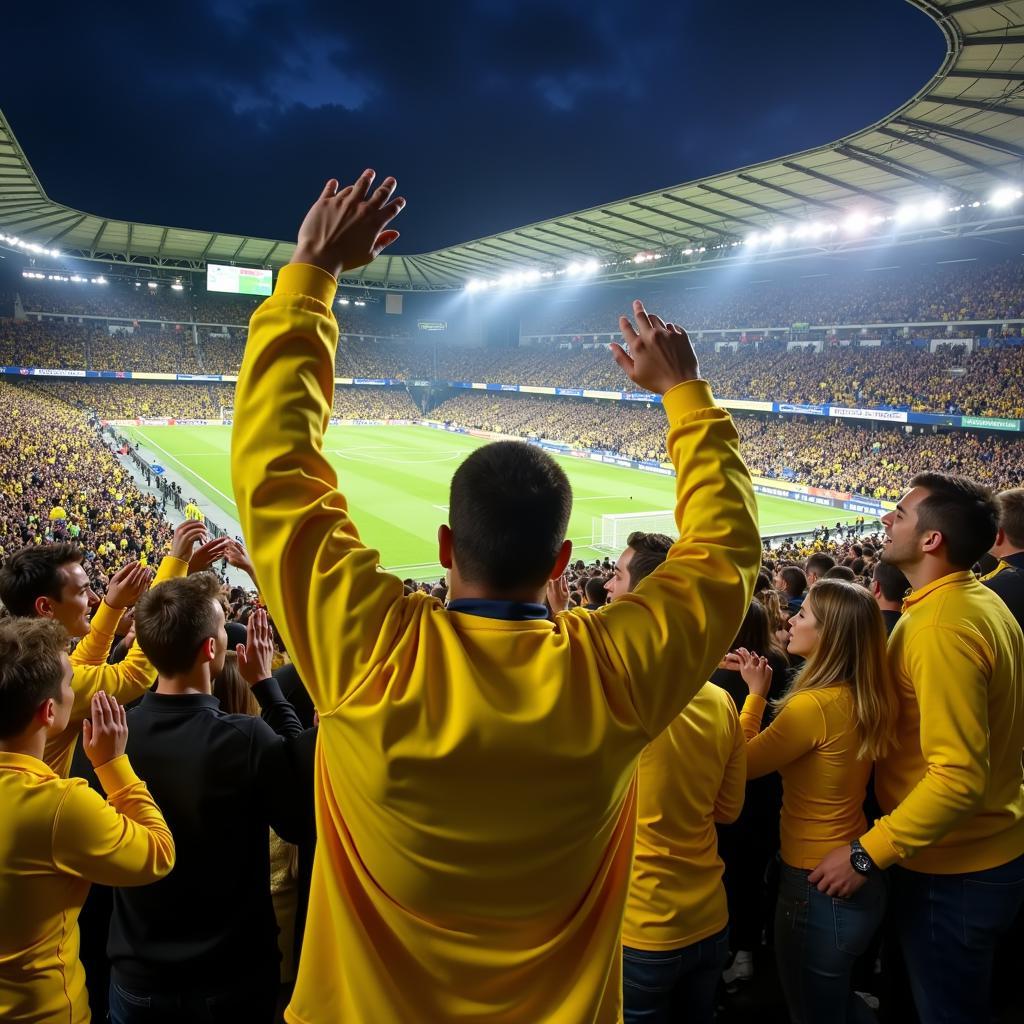 Villarreal B FC fans celebrating