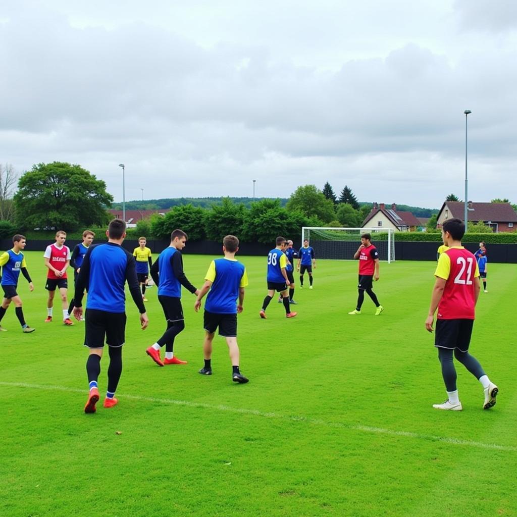 Đội trẻ Canvey Island FC trong buổi tập luyện