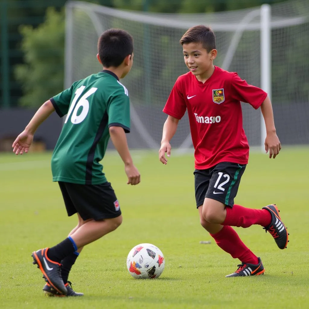 Carlos Alejandro Martinez as a young boy playing football