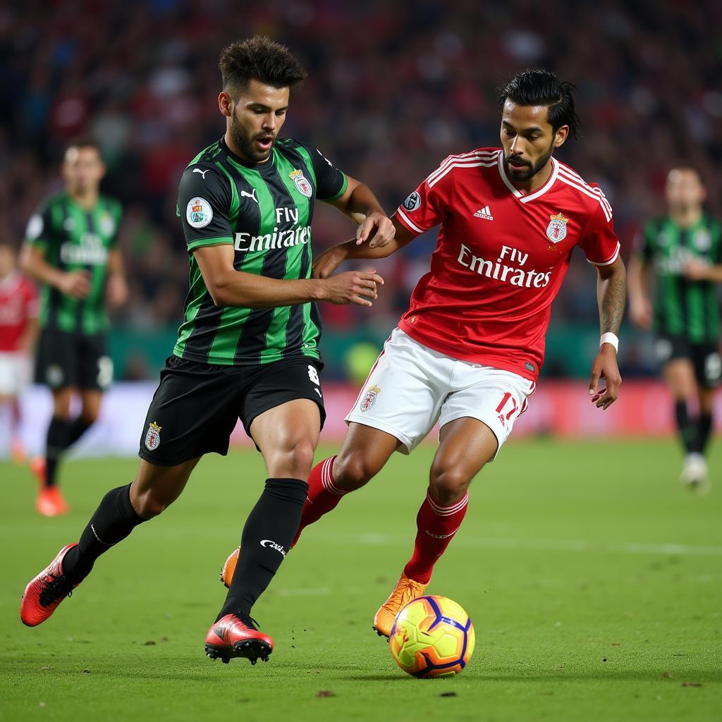 Braga B players competing intensely during a match