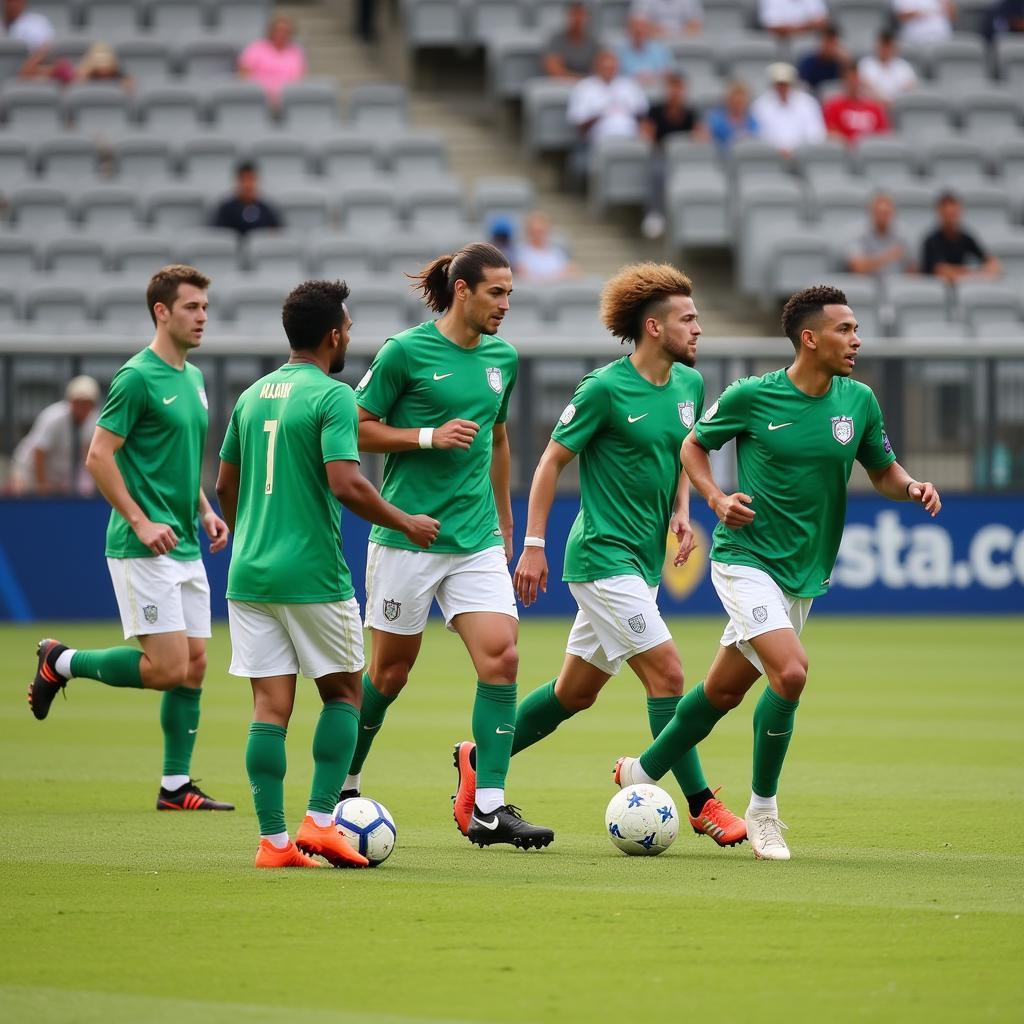 Caldense players training