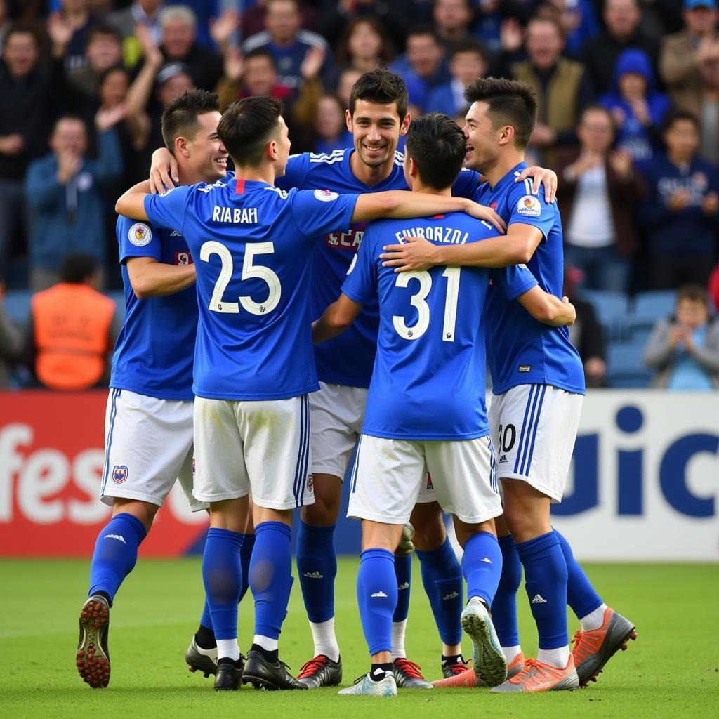 Gimpo FC players celebrating a goal