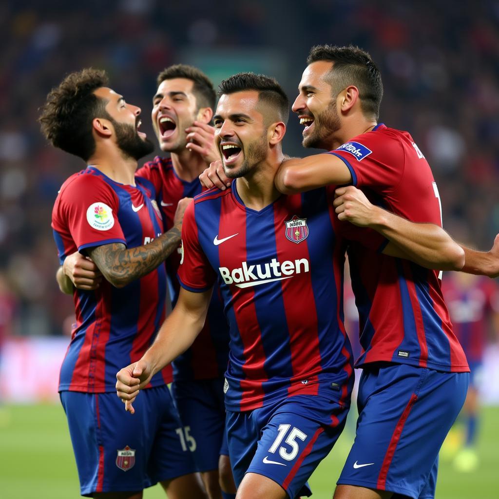 Independiente del Valle players celebrating a victory