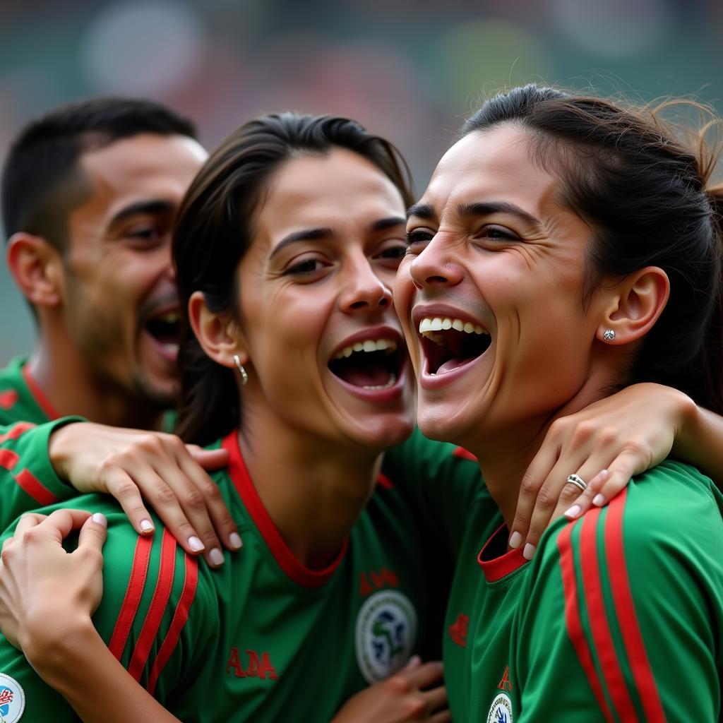 Mazatlán players celebrating a goal