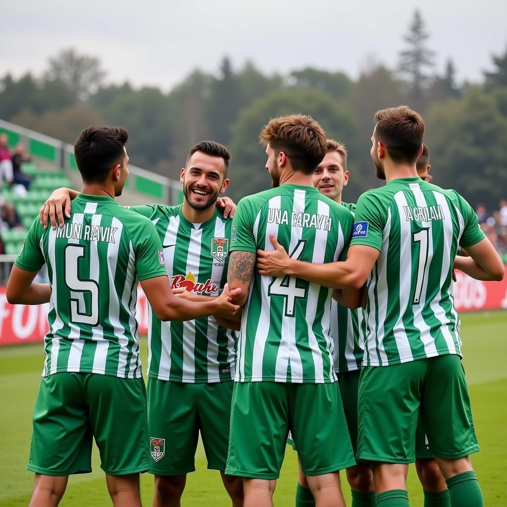 Minyor Pernik players in their traditional kit