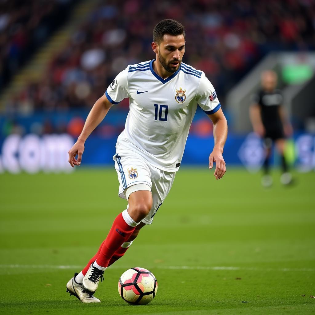 Football Player on the Pitch