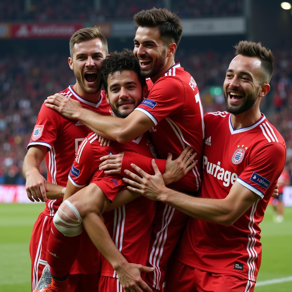 Sporting Braga players celebrating a goal