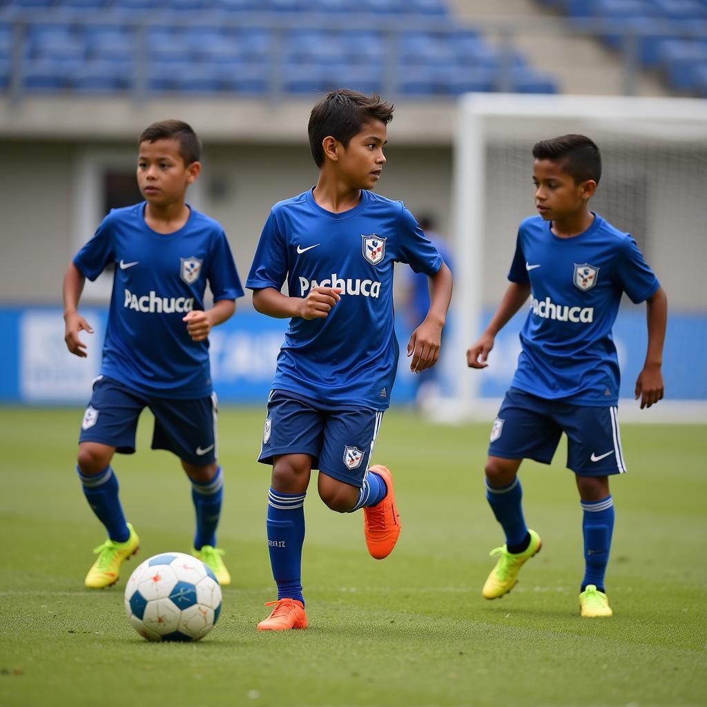 Young Pachuca players training diligently