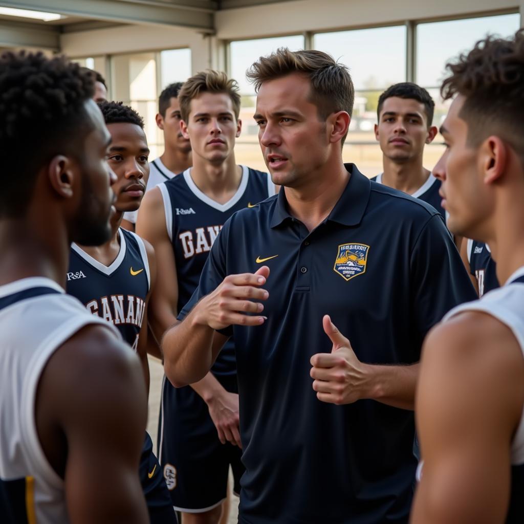 Chad Ashton with his players