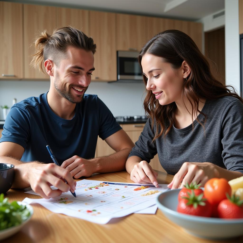 Nutritionist working with a soccer player