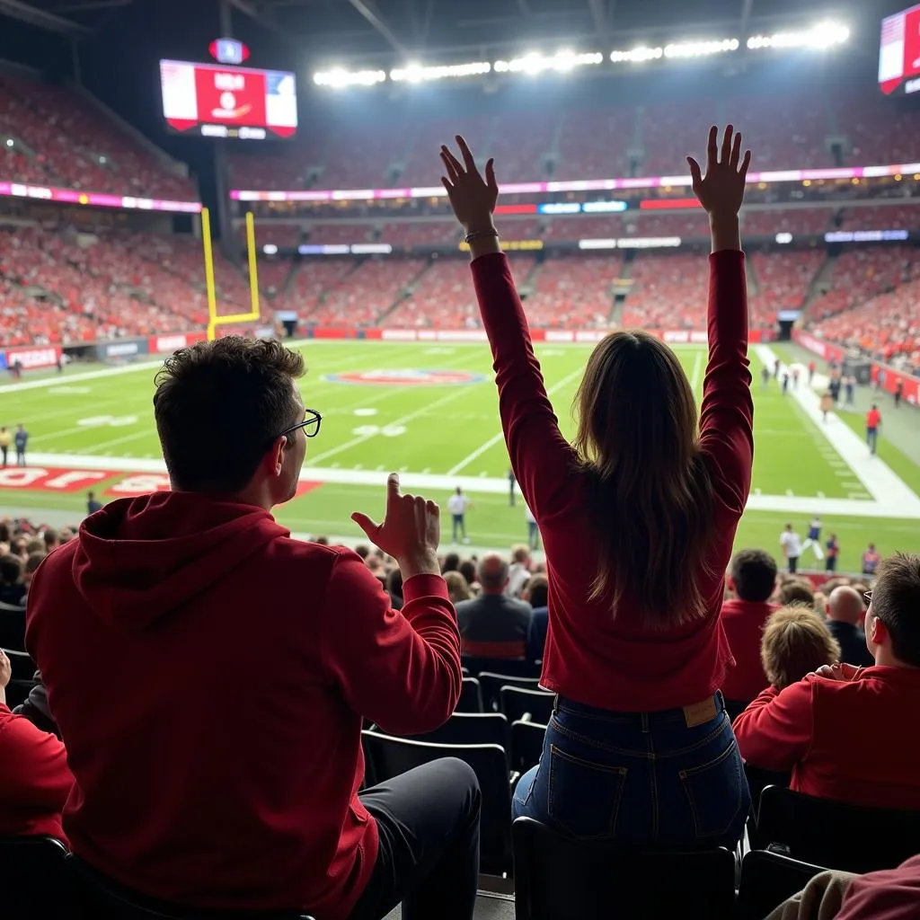 Conor McDermott's wife cheering him on during a game