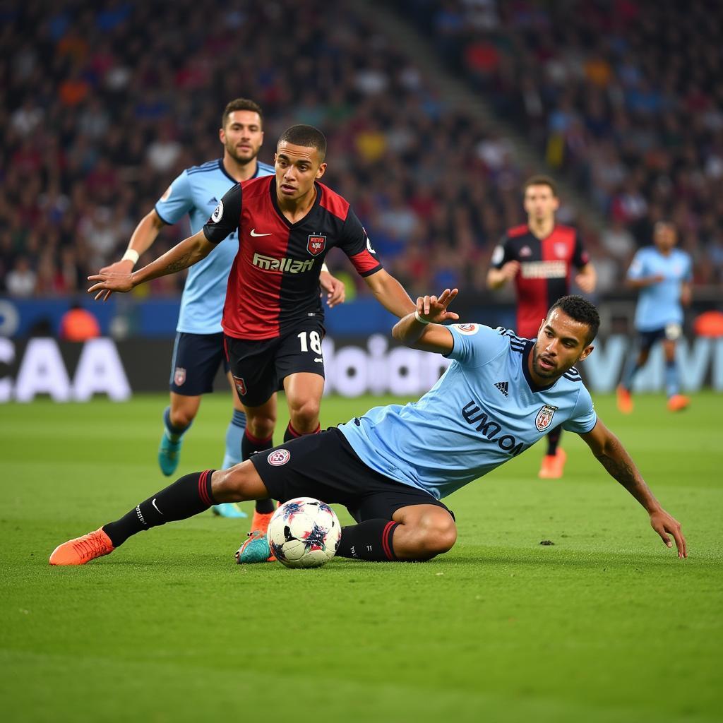 Cristian Romero executing a perfectly timed tackle