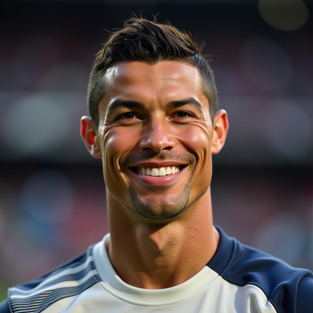 Cristiano Ronaldo nở nụ cười tự tin trước ống kính