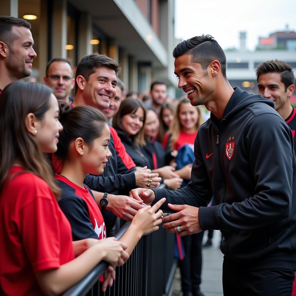 Cristiano Ronaldo giao lưu cùng người hâm mộ