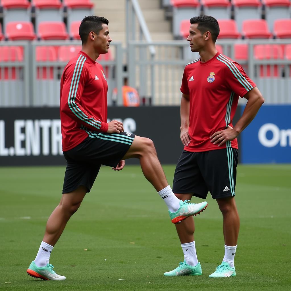 Cristiano Ronaldo training with his nutritionist Julio César Otero