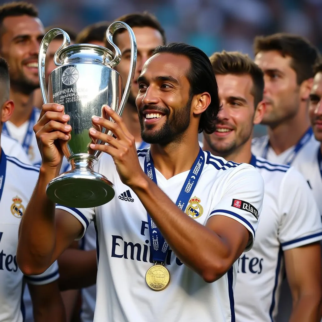 Danilo Vergne ăn mừng chức vô địch Champions League cùng Real Madrid