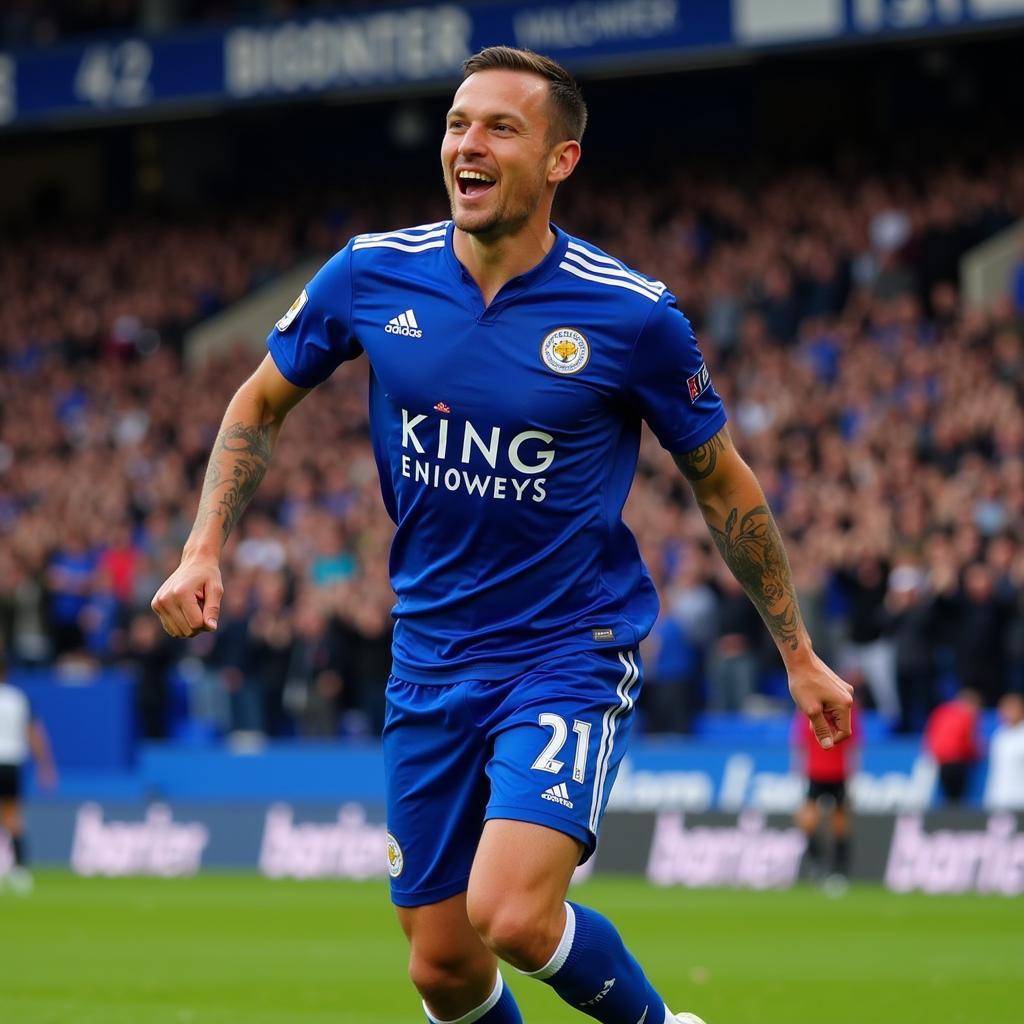 Danny Drinkwater trong màu áo Leicester City