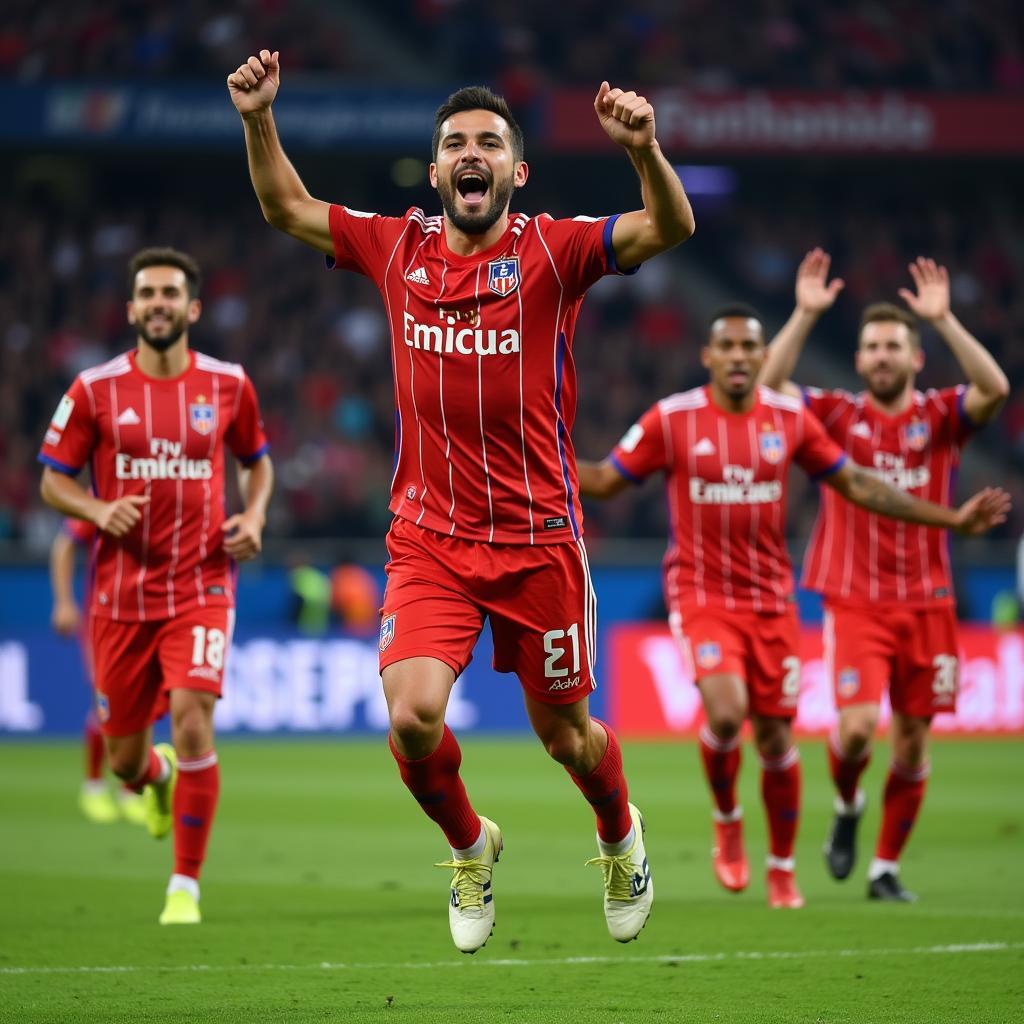 Denis Alibec celebrating a goal for Steaua București