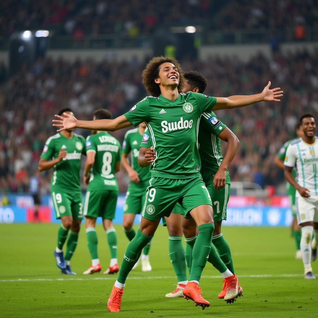 Diego Lainez celebrating a goal for Real Betis