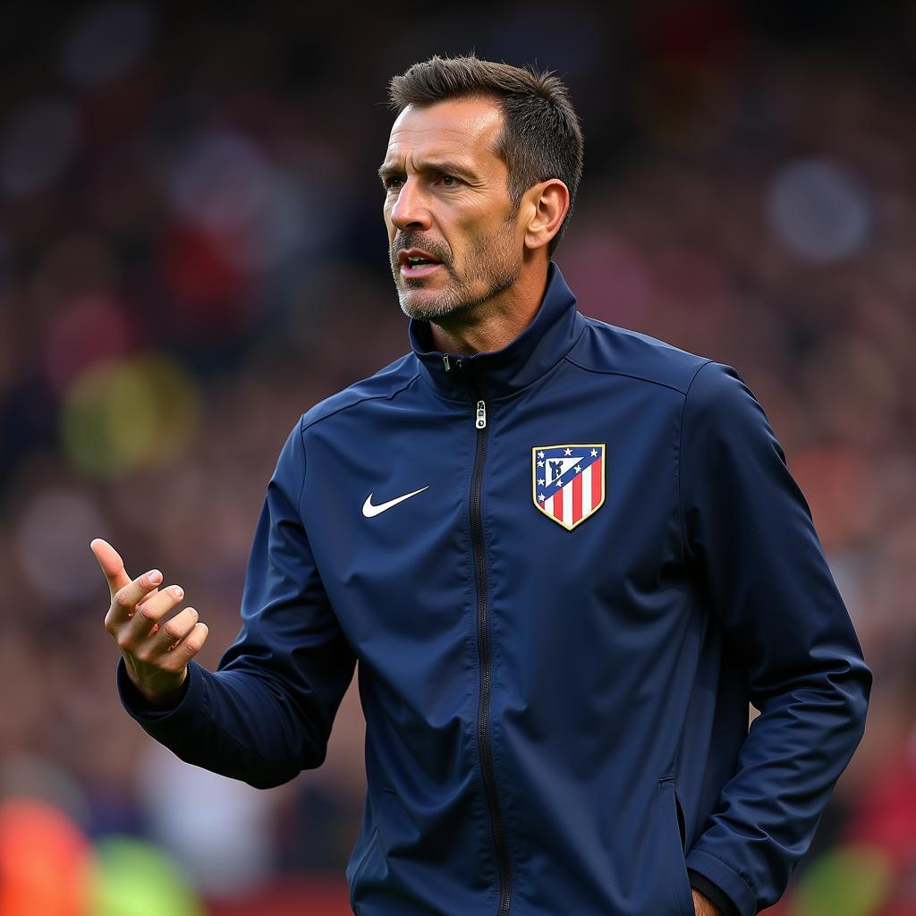 Huấn luyện viên Diego Simeone chỉ đạo Atletico Madrid