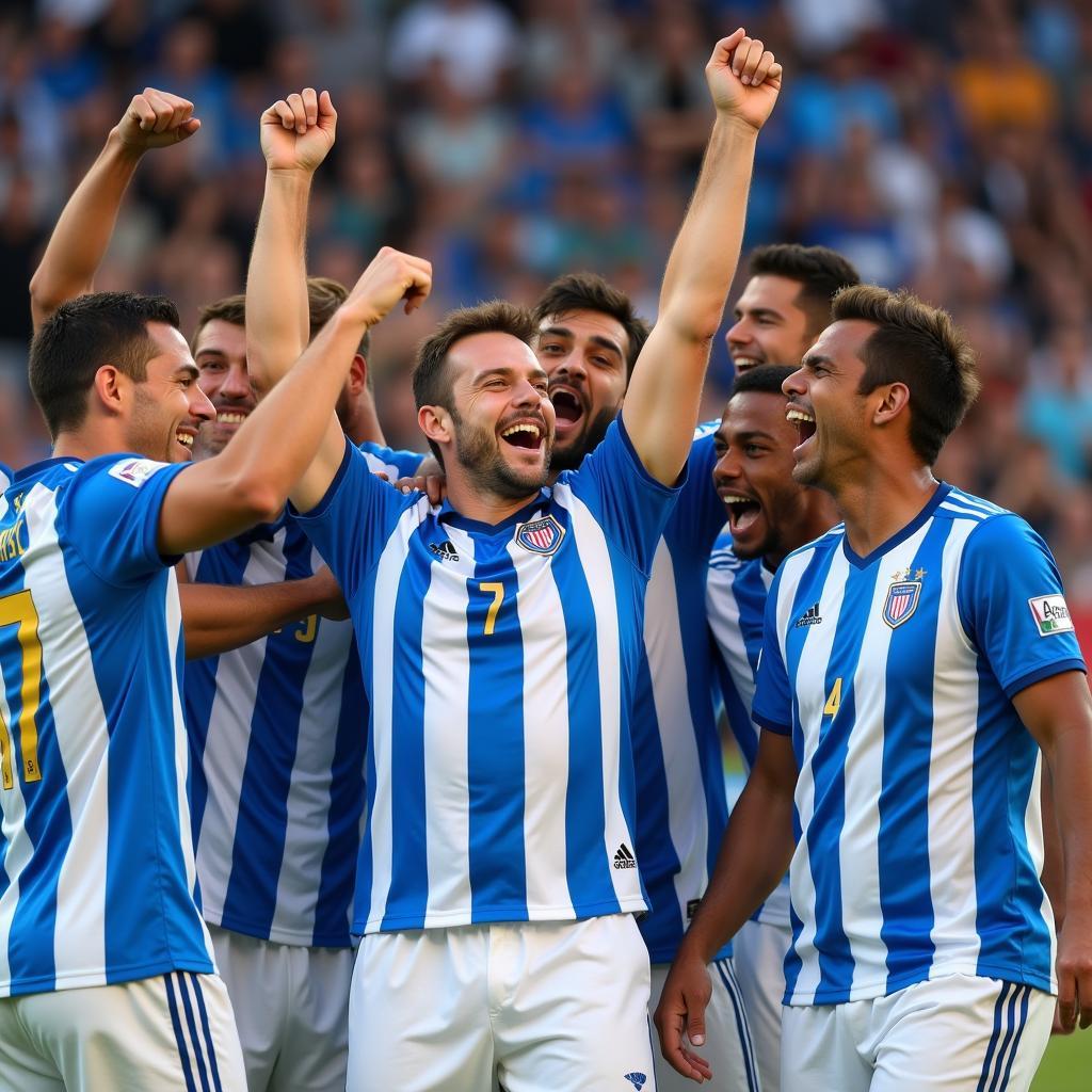 Ibiza Football Team Celebrating Victory