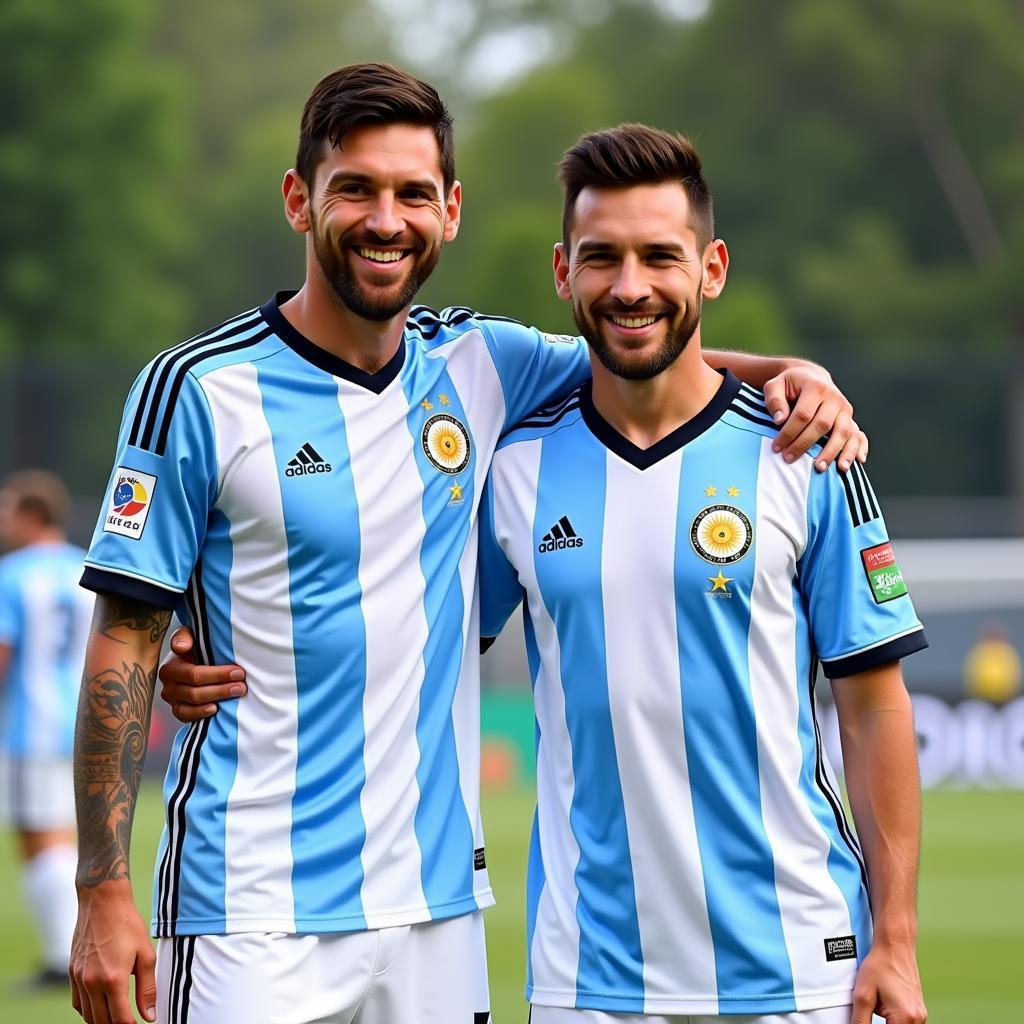 Messi and Cardacio in Argentina U20 jersey