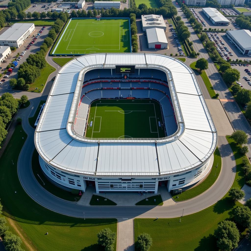 Aerial View of DRV PNK Stadium and Surrounding Area