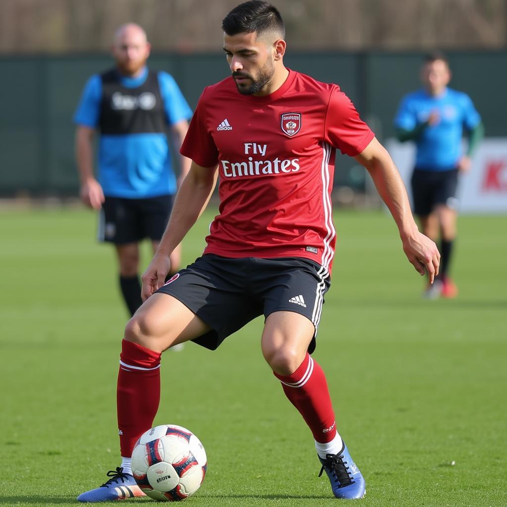 Dushan Nikolovski training with Legia Warsaw